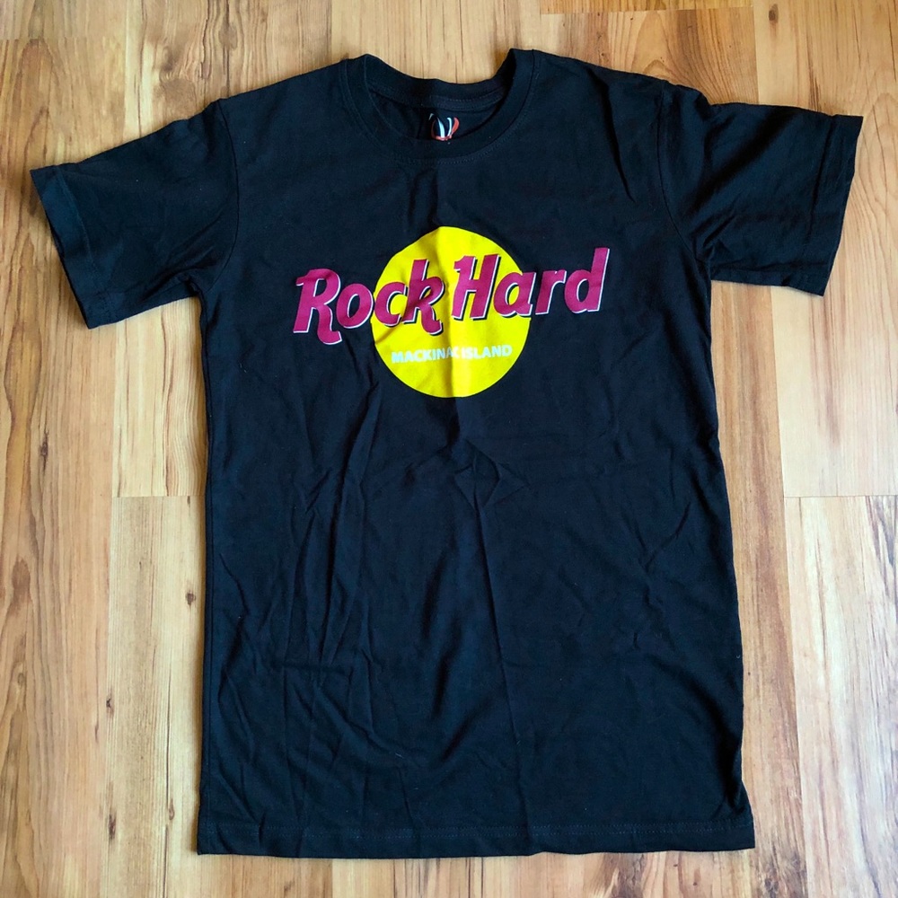 NEW Mackinac Island Tee Shirt Rock Hard Black Small Women’s UNISEX NWOT